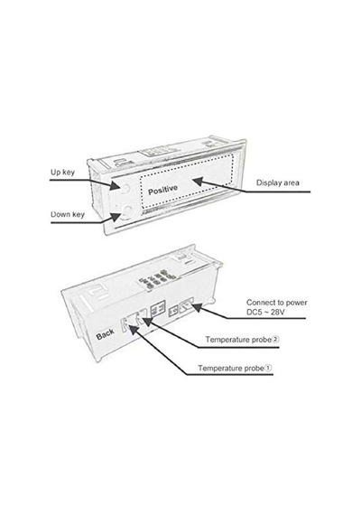 Dijital Termometre Voltmetre Ve Saat Komponent Led 22mm Mavi