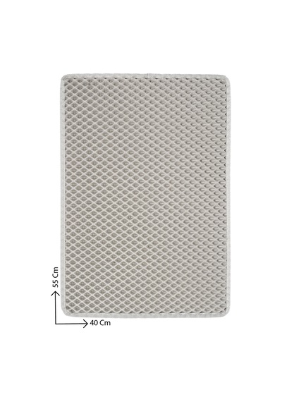 40x55 Cm Hücreli Kedi Kumu Paspası Kedi Matı Kedi Tuvalet Önü Paspası Açık Gri