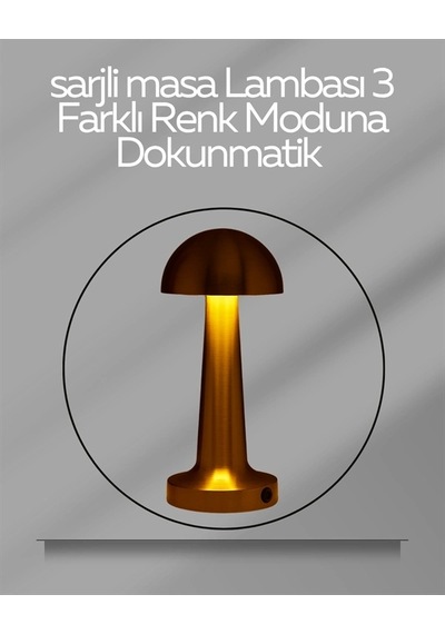 Hubrendy Kargo Usb Şarjlı Dokunmatik Led Masa Lambası 3 Renk Modu & Dimmer 521774
