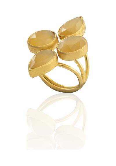 Kadir Jewellery 22 Ayar Altın Kaplama Zirkon Taşlı Kadın Vintage Yüzük Sarı 71790780