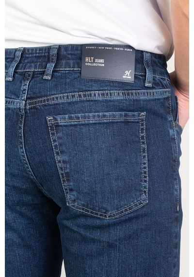 Hlt Jeans 492014020 Keven Taşlamalı Slim Fit Likralı Esnek Erkek Kot Pantolon - Koyu Mavi