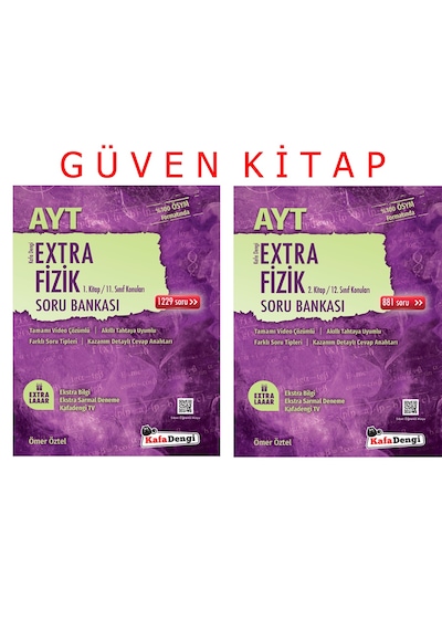 Kafadengi Yayınları Ayt Extra Fizik 1-2 Soru Bankası Seti