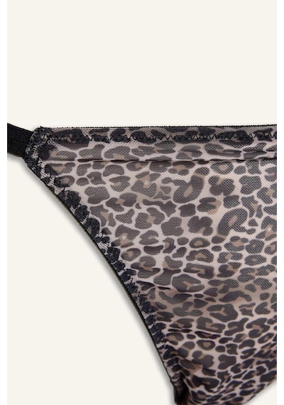 Defacto Leopar Desenli Tül Brazilian Külot G4695ax26spbk81 Siyah-bk81