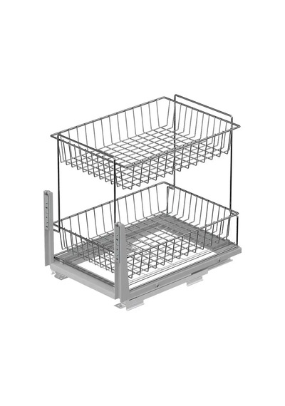 Starax 35cm Zemin Bağlantılı 2 Sepetli Krom Ünite S-2193-c