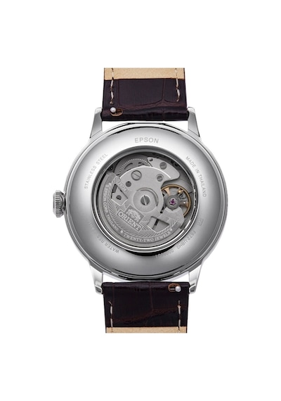 Orient Bambino Ra-ac0023e30b Kurmalı Otomatik Deri Kahverengi Yeşil Kadran 41 Mm Erkek Kol Saati Gri