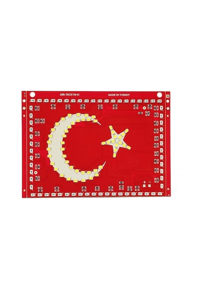 Ahmet Otomotiv Türk Bayrağı Ay Yıldız Bayrak Led Işıklı Panel Tabela - 24 Volt