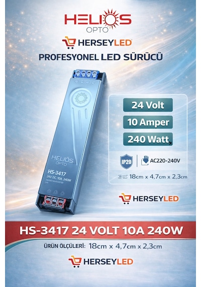 Helios Hs-3417 24v 10 Amper 240w Led Trafo