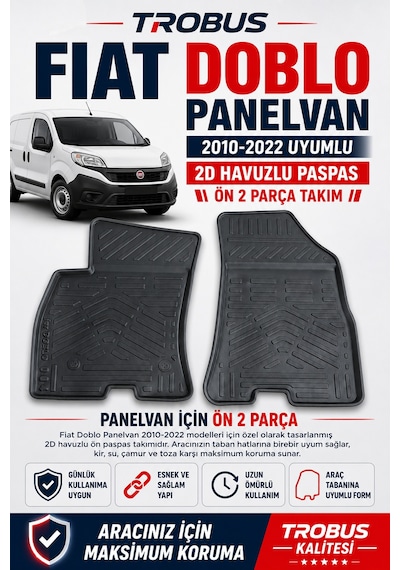 Trobus Fiat Doblo Panelvan 2010-2022 2d Havuzlu Paspas 2 Parça