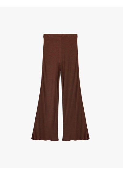 Koton Rahat Kalıp Uzun Geniş Paça Pijama Altı Kahverengi 6wlk40243mk Kahve