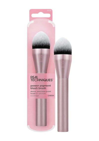 Real Techniques Power Pigment Allık Makyaj Fırçası, Sıvı Ve Krem Allık İçin Yanak Fırçası, Yoğun, Sentetik Kıllar, Hassas Uygulama İçin Benzersiz Sivri Şekil, Vegan Ve Zulüm İçermez, 1 Adet