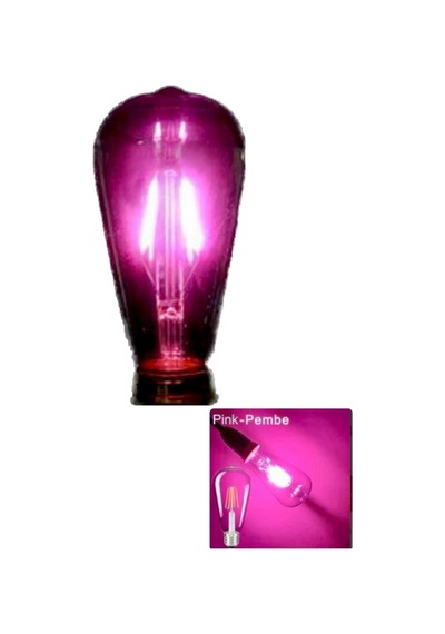 4 W Pembe Işık 4 Flamanlı Rustik E27 Duy Led Ampül Renkli 1 Adet