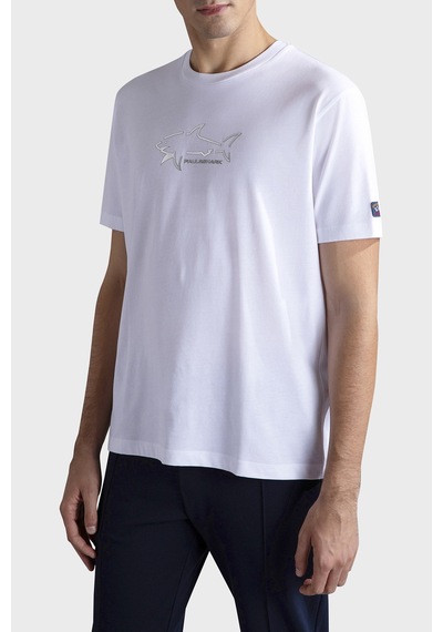 Paul & Shark Erkek T Shirt 23411198 010 Beyaz Beyaz