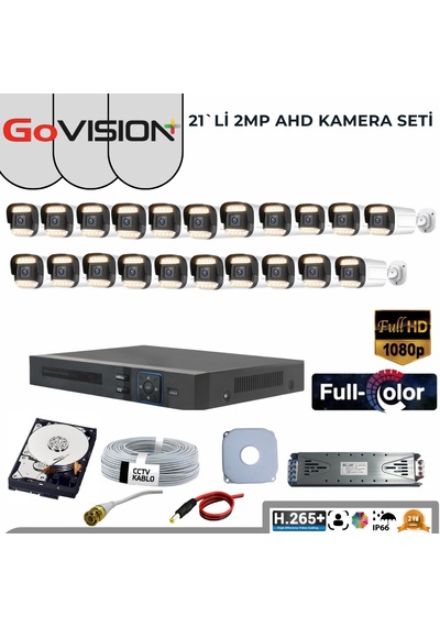 21 Li 2mp Full Color 3.6mm Lens 1080p Fullhd Warmled Ahd 32 Kanal Bullet Set
