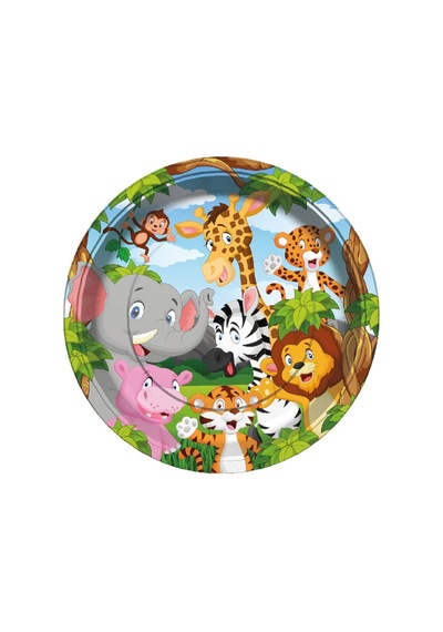 Safari Temalı Karton Tabak 8'li