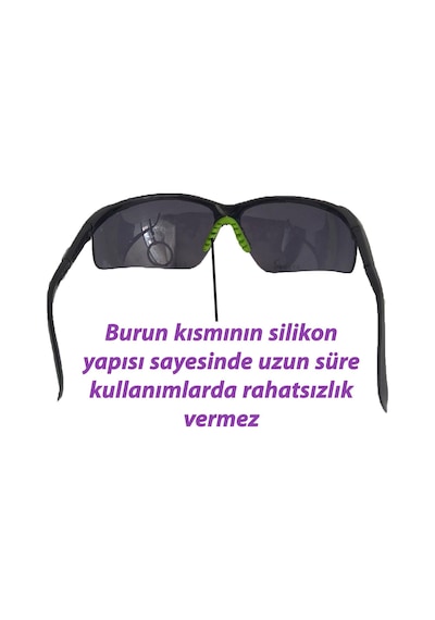 Uv Korumalı Silikon Burunlu Ayarlanabilir Sap Koruyucu Bisiklet Gözlüğü Füme