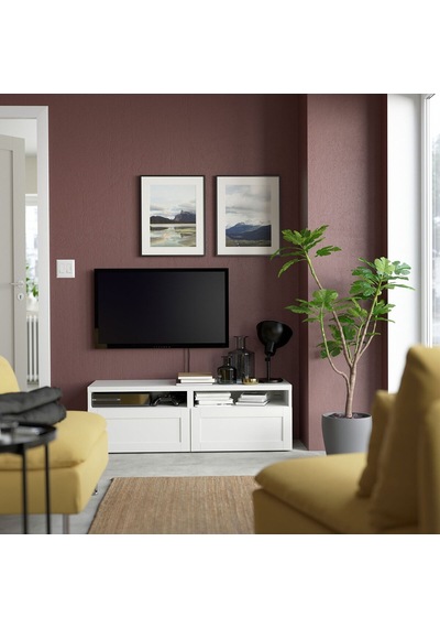 Tv Sehpası, Beyaz, 120x42x39 Cm, Hanvıken, Çıt Çıt Raylı Beyaz Tv Sehpası, Beyaz, 120x42x39 Cm, Hanvıken, Çıt Çıt Raylı Beyaz