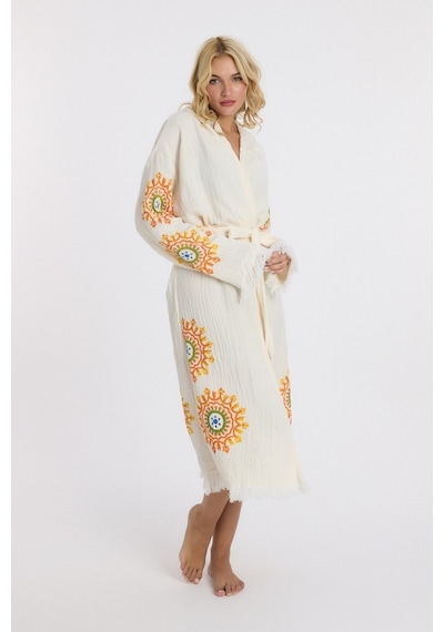 Mulberry Muslin Peştemal Bornoz Banyo Ve Plaj Elbisesi Sarı