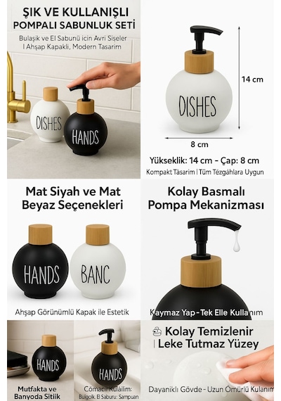 2 Li Sabunluk Seti Kolay Basmalı Pompalı Mekanizmalı Köpük Sabun Uyumlu, Şık Tasarım 450 Ml Diğer