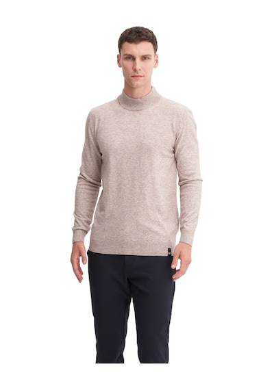 Cazador Slim Fit Courspoun Premium Yarım Balıkçı Kazak Bej Melanj