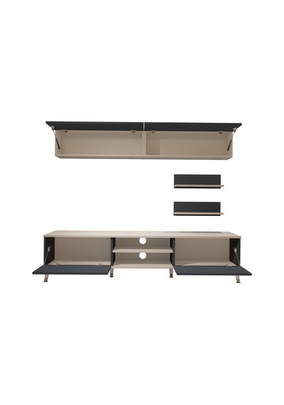 Decoraktiv Eko 5 Mdf Dvd Gold Tv Ünitesi Tv Sehpası Beyaz - Antrasit