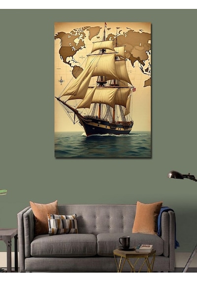 Kanvas Tablo Tarihi Yelkenli Gemi 50cmx70cm