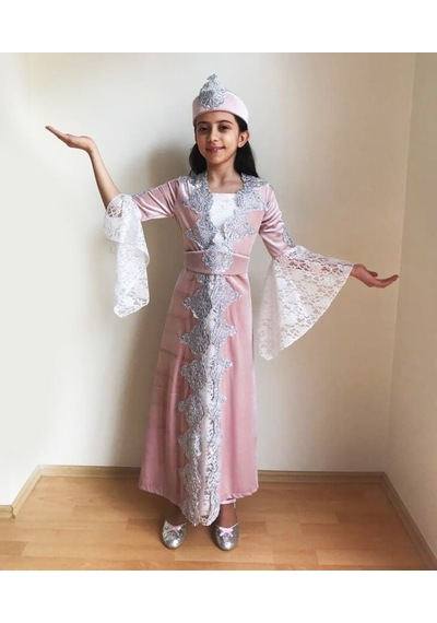 Ceyyiz 4 Parça Çocuk Bindallı Kına Elbisesi Mira Pembe