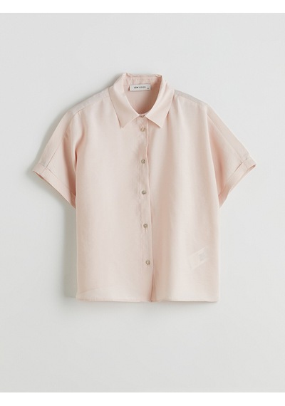 Lcw Vision Pembe Oversize Modal Karışımlı Kadın Gömlek