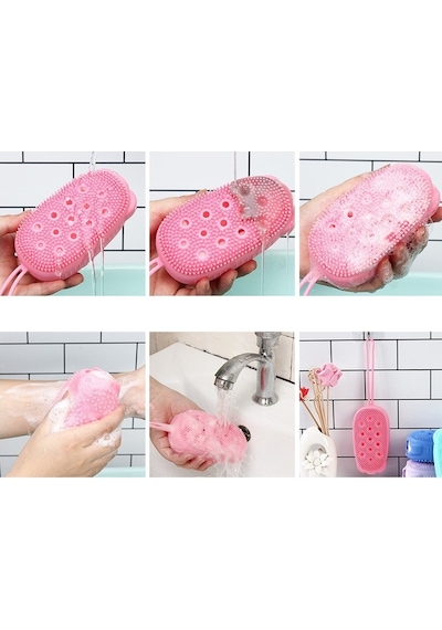 Süngerli Silikon Banyo Kesesi 4 Renk