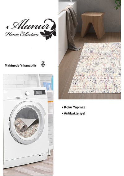 Dekoreko Kaymaz Taban Djt Banyo Halısı Trend Iskandinav F5139 Bej