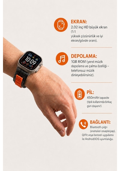 Hello Watch Ultra 2.0 49 MM Akıllı Saat (İthalatçı Garantili)