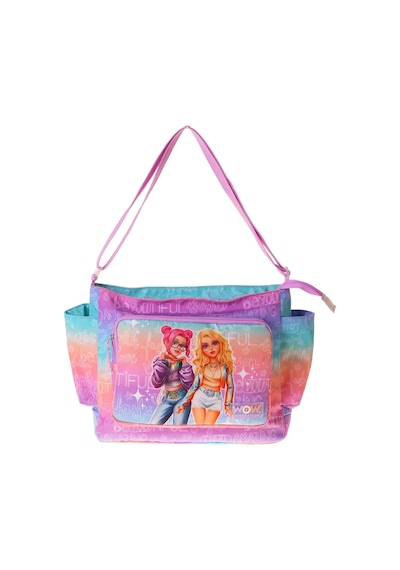 Wow Generation Kız Çocuk Star Desenli Pembe - Mor Renkli Omuz Çantası - W6034 Çok Renkli