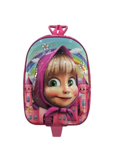 Gnc Design Çekçekli Pembe Başlıklı Kız Anaokulu / Kreş Çantası
