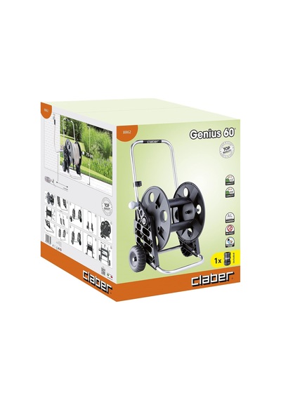Ayrex Claber 8862 Genıus 60 Hortum Arabası 65 Mt, Alüminyum Yapı