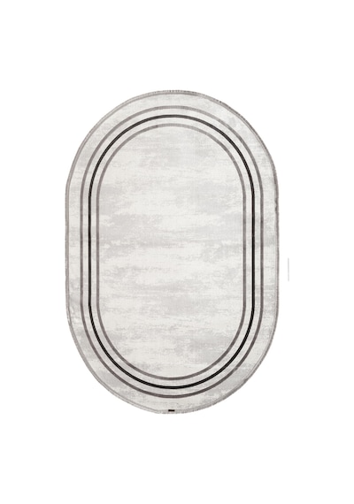 Trend 2803 Gri Oval Akrilik Salon Mutfak Yatak Odası Halısı Makinede Yıkanabilir-1078 Gri