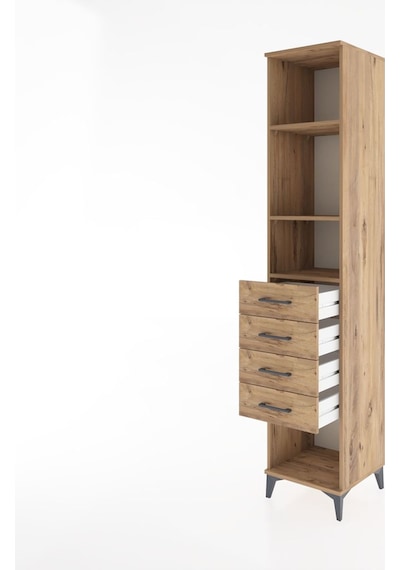 Hyperion Dolap 3 Raflı 4 Çekmeceli 44x44x221 Çam-çam Çam