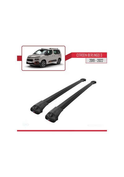 Citroen Berlingo 2019-2022 Arası İle Uyumlu Ace-1 Ara Atkı Tavan Barı Siyah