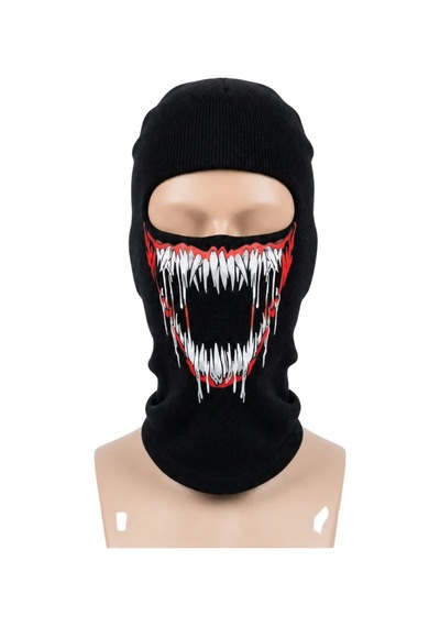 Unisex Canavar Diş Baskılı Balaklava 1 Adet Tek Beden Viskoz Kask İçi Motosiklet Maskesi
