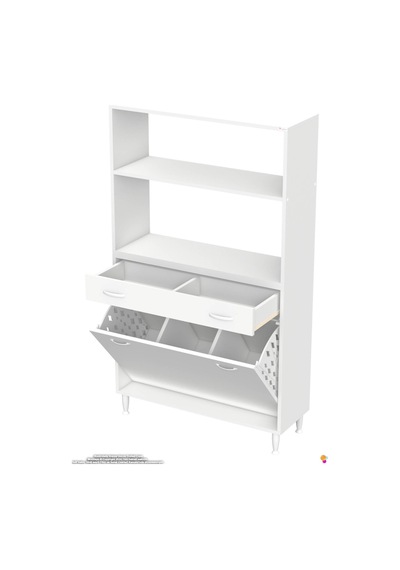 Vio 90 Cm Fırın Dolabı Sepetli Çekmeceli Mini Midi Mutfak Dolabı Beyaz