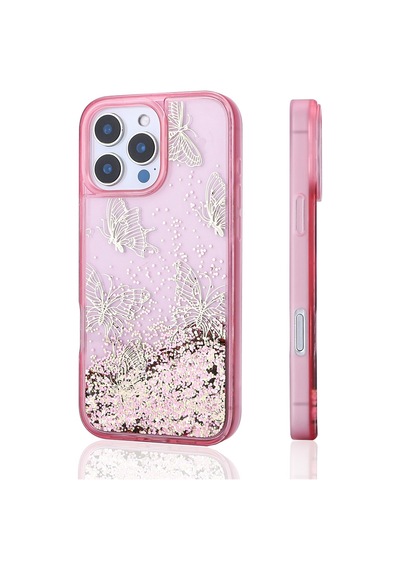 Zore Apple iPhone Uyumlu 12 Pro Kılıf Sıvılı Simli Kelebek Baskılı Şeffaf Arka Yüzey Omsy Glis Silikon Kapak - Mor Zore Apple iPhone Uyumlu 12 Pro Kılıf Sıvılı Simli Kelebek Baskılı Şeffaf Arka Yüzey Omsy Glis Silikon Kapak - Mor