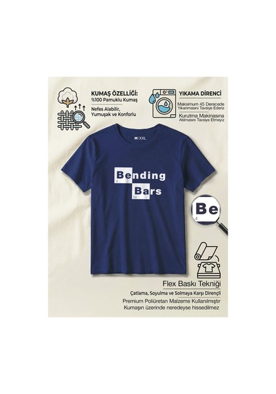 North Whiskers Bending Bars Periyodik Tablo Baskılı Spor Lacivert Unisex %100 Pamuk T-shirt Lacivert - 875722202 Lacivert - 875722202 Lacivert