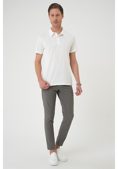 Efor Comfort Fit Polo Yaka Modal Karışım Kısa Kol Casual Ekru Tişört Ts 903 Ekru
