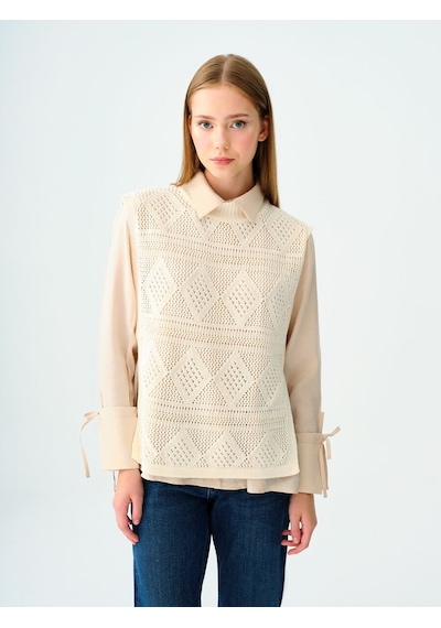 LOFT Loose Fit Kadın Kazak Ekru