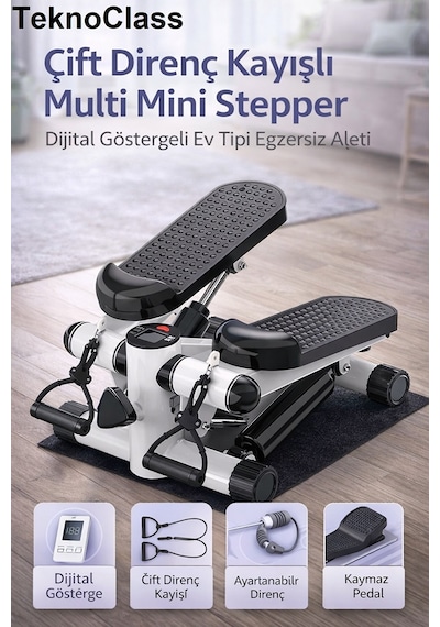 Mini Stepper - Sporcu Egzersiz Aleti - Kaymaz Pedallı Kondisyon Aleti - Adım Atma Yağ Yakma Aleti