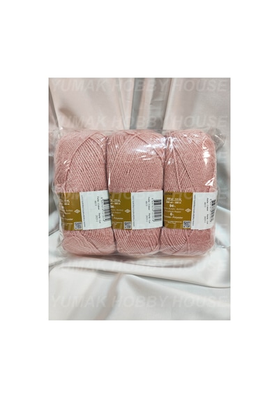 Star Lurex Pudra Pembe El Örgü İpi 3 Adet - Renk: 001y