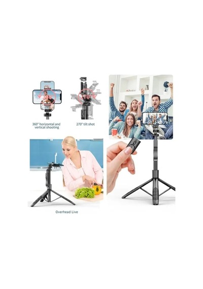 Profesyonel Tripod Ve Selfie Çubuğu L16 Bluetooth Uzaktan Kumandalı 153 Cm Cep Telefonu Yüksekliği Ayarlanabilir Ma Diğer