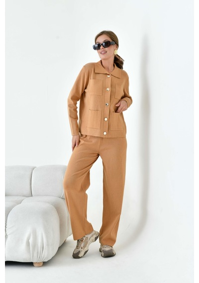 Ftz Women Kadın Cep Detaylı İkili Takım Camel 20914 Camel