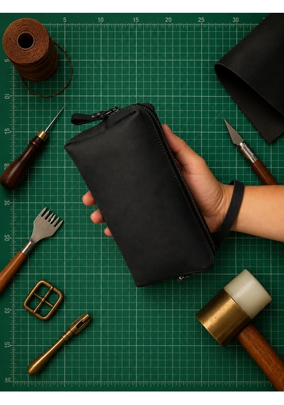Vintage Leather Craft Hakiki Deri Erkek Çantası Siyah