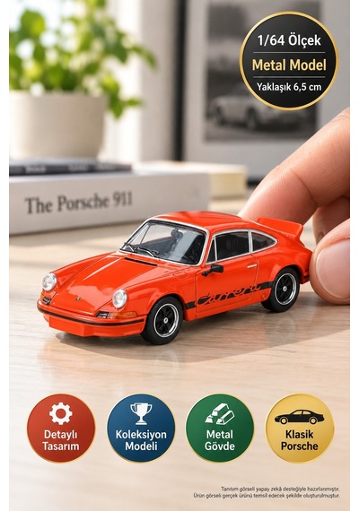 Mini Gt Porsche 911 Carrera Rs 2.7 1/64 Tangerine Siyah Livery Koleksiyon Model Araba 6,5 Cm
