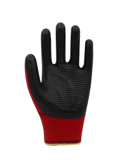 Beybi Polyester-nitril İş Eldiveni Pn5 Zebra No: 10 Kırmızı - 3 Çift