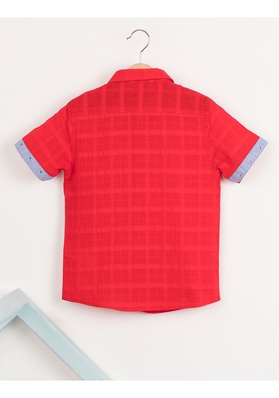 Denokids Ollie&Olla Kırmızı Erkek Çocuk Gömlek Çok Renkli